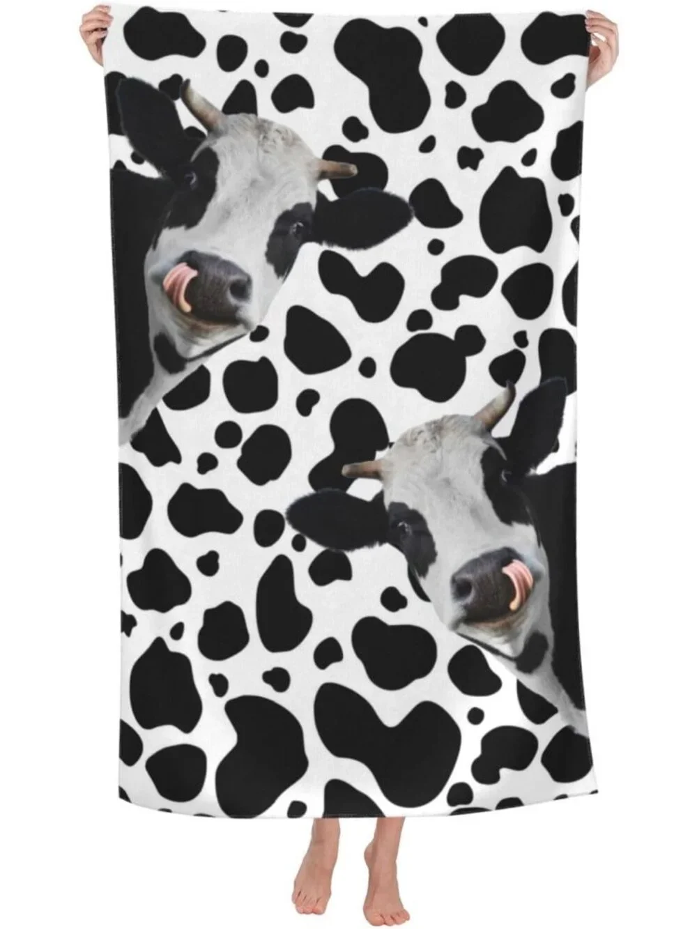 Cow Print Beach Towel, Quick Dry Super Absorbent 60X30 in Bath Towels, Lightweig